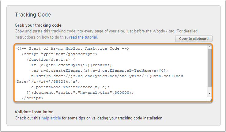 HubSpot tracking code is freely available for all HubSpot Customers